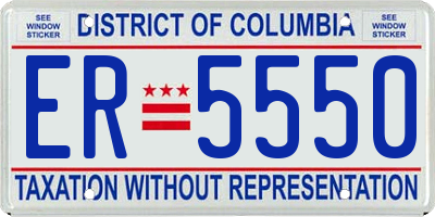 DC license plate ER5550