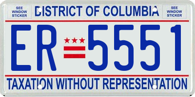 DC license plate ER5551