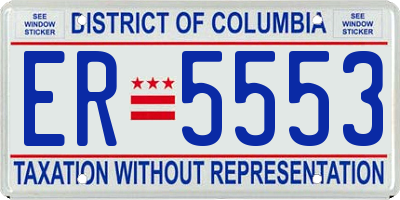 DC license plate ER5553