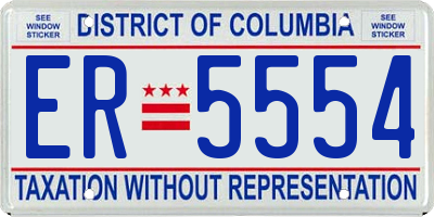 DC license plate ER5554