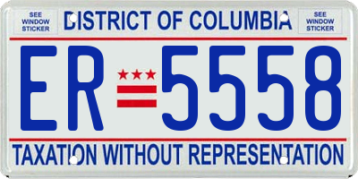 DC license plate ER5558