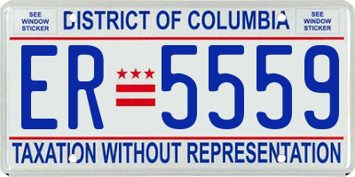 DC license plate ER5559