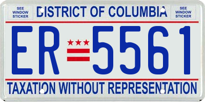 DC license plate ER5561