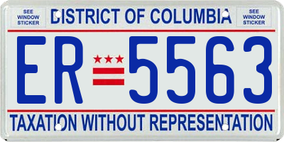 DC license plate ER5563