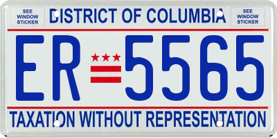 DC license plate ER5565
