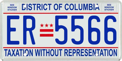 DC license plate ER5566