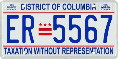 DC license plate ER5567