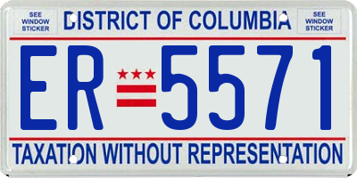 DC license plate ER5571