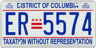 DC license plate ER5574
