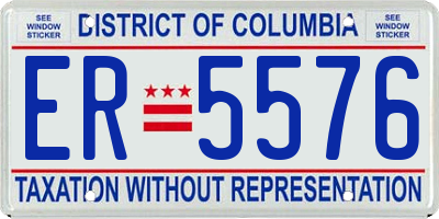 DC license plate ER5576