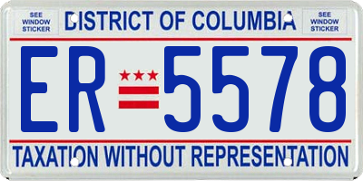 DC license plate ER5578