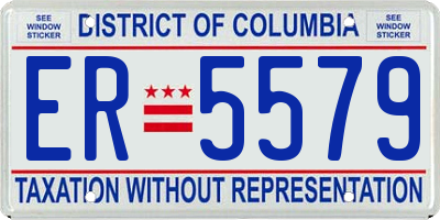 DC license plate ER5579