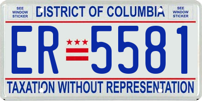 DC license plate ER5581