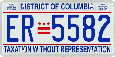 DC license plate ER5582
