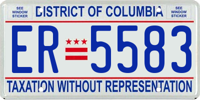 DC license plate ER5583