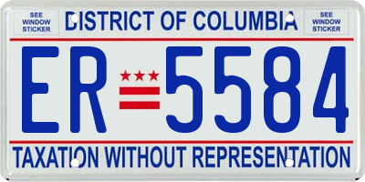 DC license plate ER5584