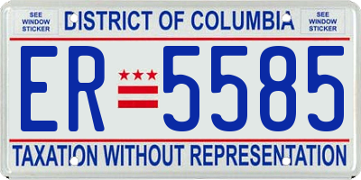 DC license plate ER5585