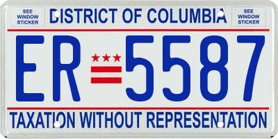 DC license plate ER5587