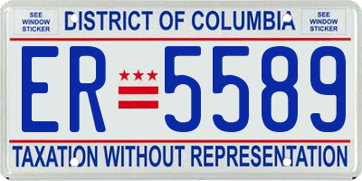 DC license plate ER5589