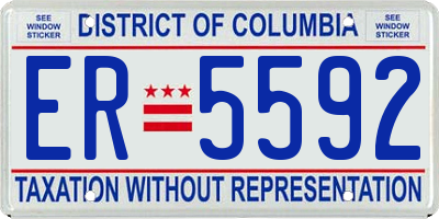 DC license plate ER5592