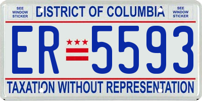DC license plate ER5593
