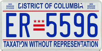 DC license plate ER5596