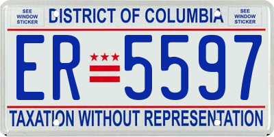 DC license plate ER5597