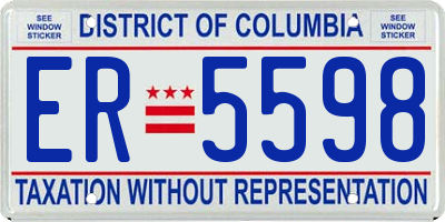 DC license plate ER5598
