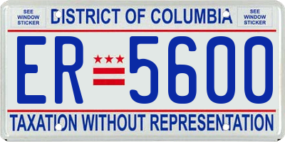 DC license plate ER5600