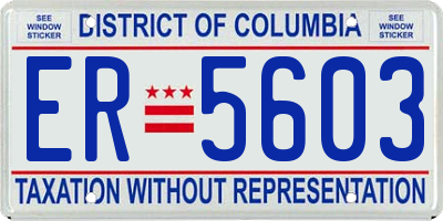 DC license plate ER5603