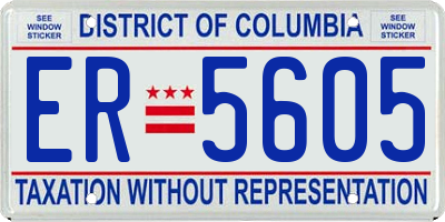 DC license plate ER5605