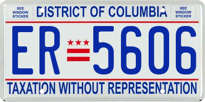 DC license plate ER5606