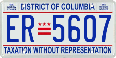 DC license plate ER5607