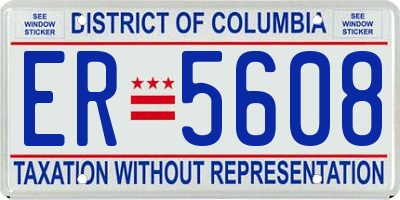 DC license plate ER5608