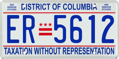 DC license plate ER5612