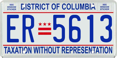 DC license plate ER5613