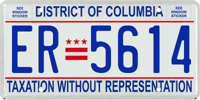 DC license plate ER5614
