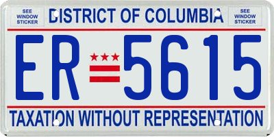 DC license plate ER5615
