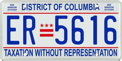 DC license plate ER5616