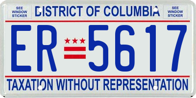 DC license plate ER5617