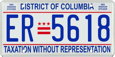 DC license plate ER5618