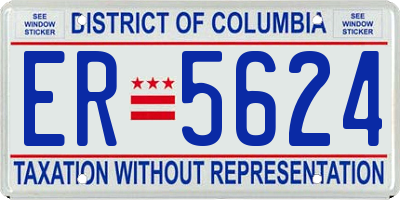 DC license plate ER5624