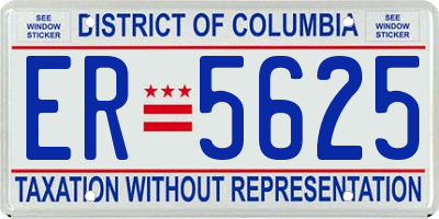 DC license plate ER5625