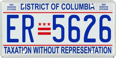 DC license plate ER5626