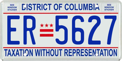 DC license plate ER5627