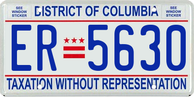DC license plate ER5630