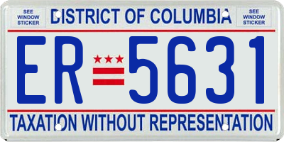 DC license plate ER5631