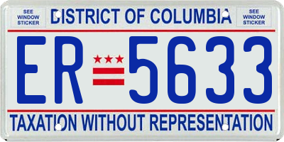 DC license plate ER5633