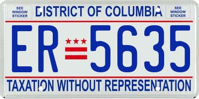 DC license plate ER5635