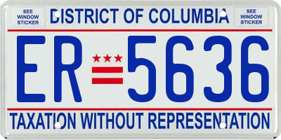 DC license plate ER5636